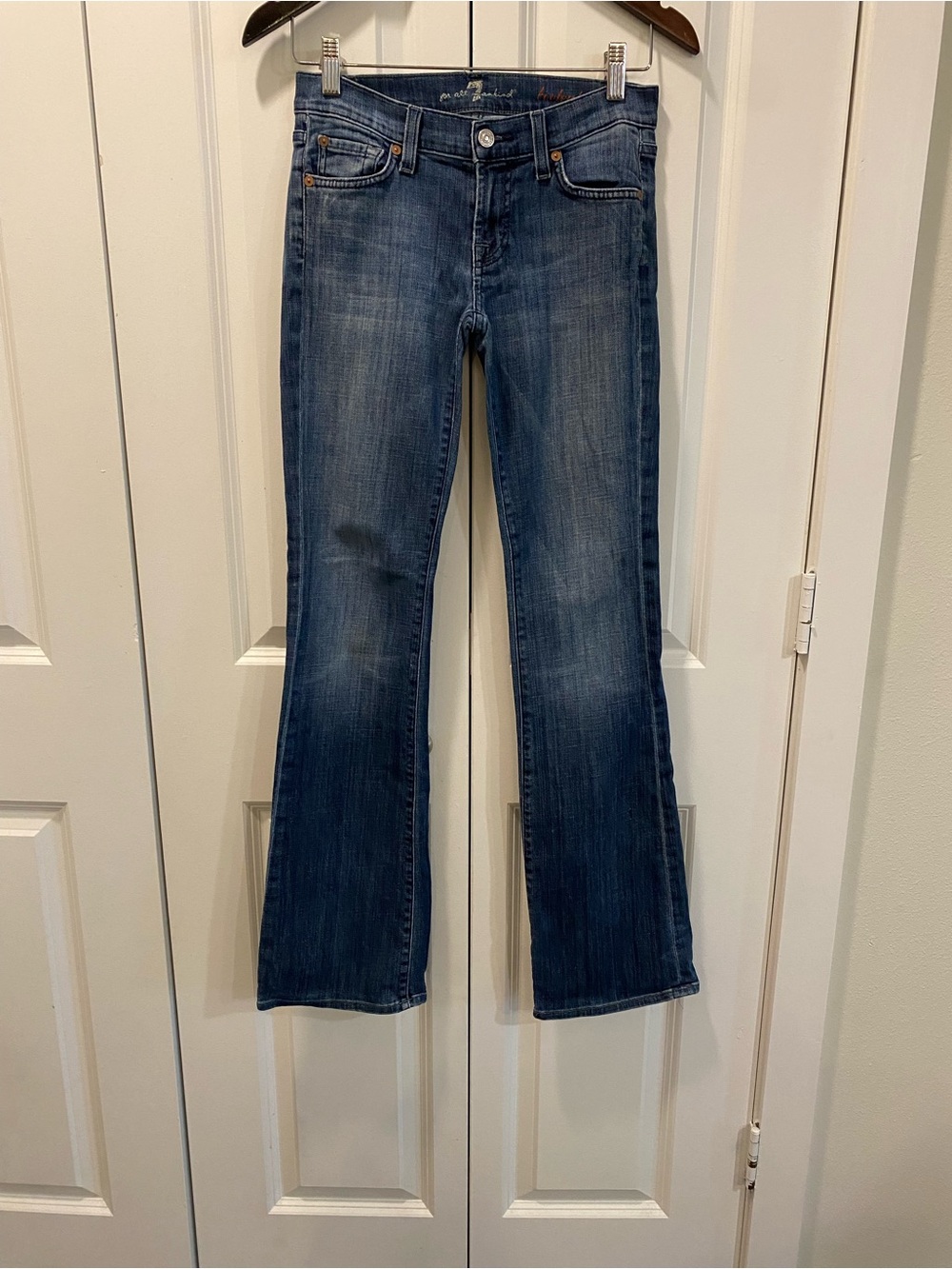 7 For All Mankind Blue Bootcut Jeans - Medium Wash